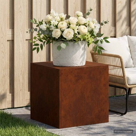 vidaXL Plant Stand Rusty 40 x 40 x 40 cm Weathering Steel (1/5)