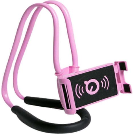 Support de téléphone portable flexible et portable à suspendre au cou, idéal pour le lit - Rose Yx (1/5)
