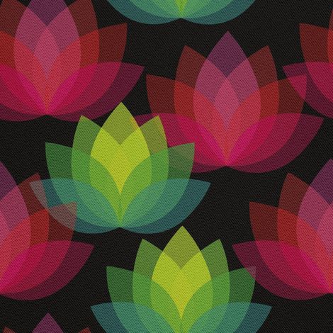 Outdoor Dekostoffe Oxford - Motiv orientalische Lotusblume (1/5)