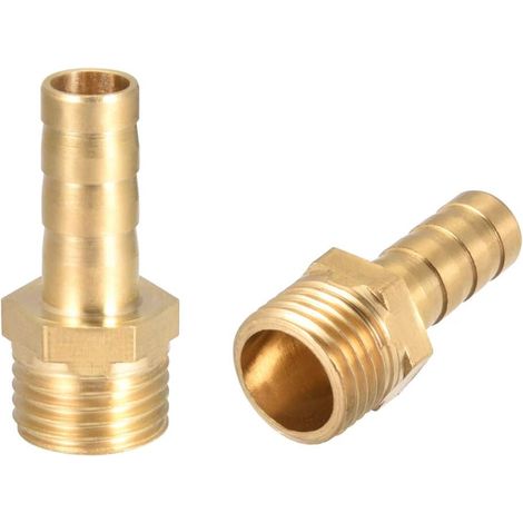2 pièces Raccord cannelé tuyau en laiton connecteur 8mm Barbeléx1/4" G Mâle Raccord Tuyau D'arrosage, Connecteur Cannelé En Laiton Pour Pompe Eau (1/4)