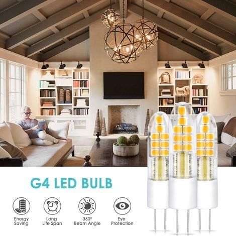 G4 LED-Lampe, 10er-Pack, 360°-Abstrahlwinkel, 3000 K warmweiß, 12 V AC/DC, 30 W (1/4)
