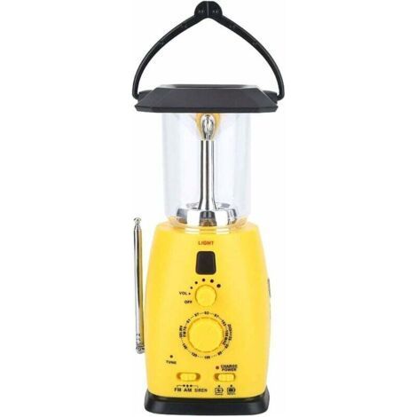 Lanterne De Camping À LED, Lanterne Rechargeable Solaire, Lampe De Poche À Manivelle avec Radio AM/FM pour Le Camping, TempÊTe, Panne De Courant (1/4)