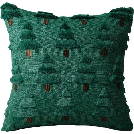 Housse de Coussin de Noël Taie d'oreiller en Broderie 3D Housse De Coussin Broderie 3D Pour Chaise Canapé Salle De Séjour Dortoir Appartement Bureau Chambre Pour Enfant Yoga Fêtes (1/5)