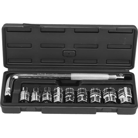Jeu de 11 clés à douille 6 pans en acier chrome vanadium, outil universel portable pour la réparation automobile (1/5)