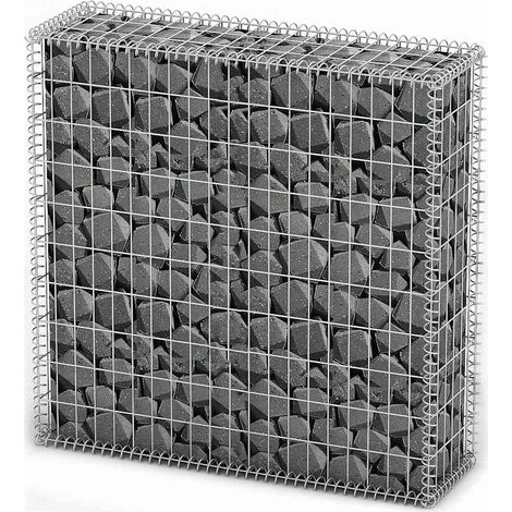 Gabbione in Rete Acciaio Galvanizzato 100x100x30cm Recinzione Orto da Giardino