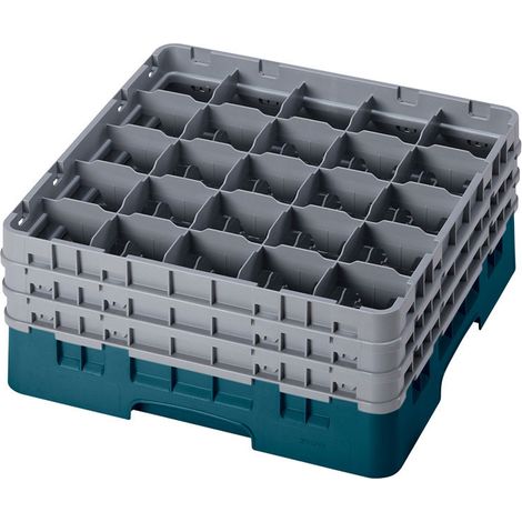 Casiers de lavage - Haut max 19.6 cm - 50 x 50 x 22.5 cm - Vert Turquoise - Lot de 3 - Cambro