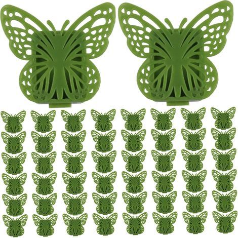 50 clips de fixation en forme de papillon pour plantes grimpantes, jolis clips adhésifs pour fixation murale, supports pour plantes grimpantes et fils de fer, clips de support pour plantes (1/5)