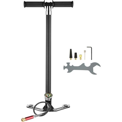 Mophorn Bomba Manual PCP 4 Etapas Bomba de Rifle de Aire 4500 PSI Alta Presión 30 MPa Filtro de Humedad y Aceite Manómetro, Acero Inoxidable para Pistolas de Aire Comprimido, Tanque de Buceo, Paintbal (1/5)