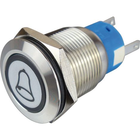 Blanko 207359 - Pulsante in metallo con simbolo del campanello e illuminazione ad anello, apriporta, 1 chiave, 19 mm, colore: Bianco (1/4)