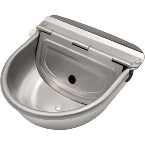 Bebedero automático de acero inoxidable 304 – Válvula flotante ajustable – Tapón de drenaje – Para caballos, perros, vacas y cerdos