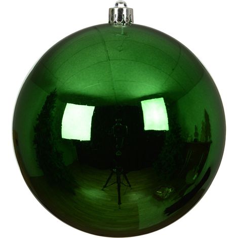 pallina di natale infrangibile lucida D 14 cm verde brillante Peraga Christmas
