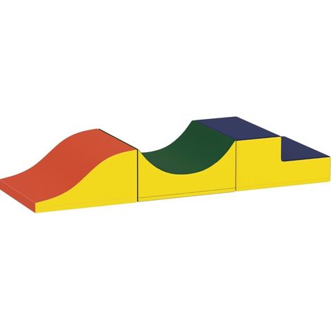 Set de 3 blocs de motricité en cuir régénéré jaune pour bébé, parcours d’escalade et de ramper, mousse douce antidérapante, CHICFURN (1/5)