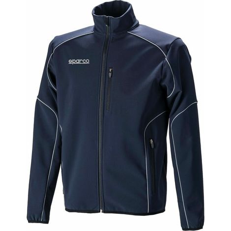 Sparco Seattle softshell giacca da lavoro invernale TG L blu marine in poliestere 270 gr/m water repellent con cappuccio removibile Blu marine L