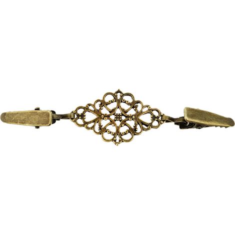 Collier pince pour pull femme, broche de serrage en alliage (bronze) pour robe, chemise, décoration et ajustement. (1/5)