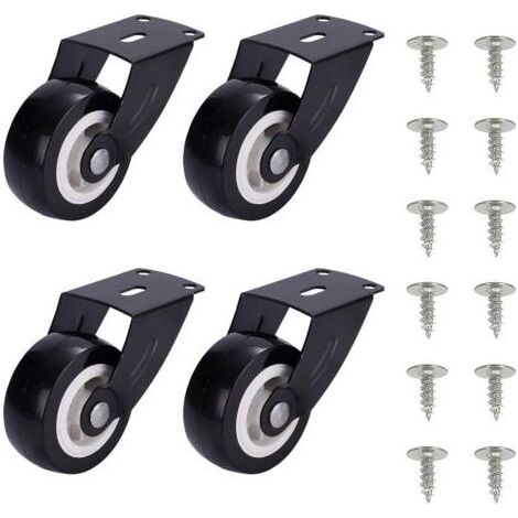 Roulettes de portail, 4 pièces roues de porte grande capacité avec vis, roue de support anti affaissement, roulette pour porte de meuble à montage (1/5)