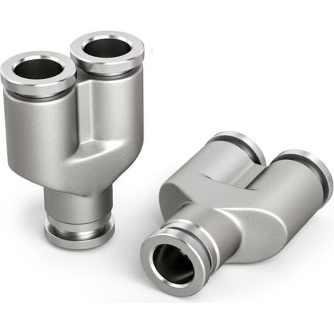 2 Pcs 10mm Y-Diverter 3-Way Quick Connect Pneumatic Fitting, 3-Way Stainless Steel for PY Air Adapter (1/5)
