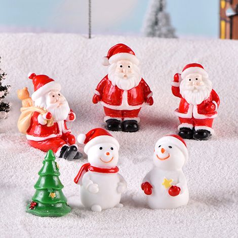 Figurine De Noël - Train Père Noël Bonhomme De Neige Miniature En Résine - Décoration De Paysage Féerique Et De Maquette - 1 Pièce (1/5)