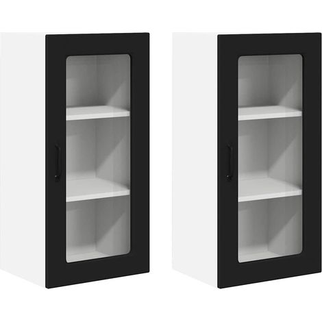 Meubles de Rangement,Armoire de cuisine 2 pcs Noir 40 x 31 x 80 cm Bois d'ingénierie CFW609238 (1/5)