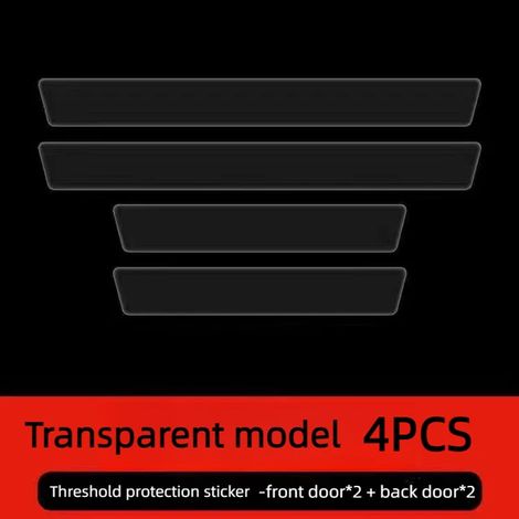 (Protection Volvo en TPU) 4 pièces - Film transparent texturé pour seuil de porte de voiture - Autocollants en TPU anti-rayures - Protection de seuil de porte (1/5)