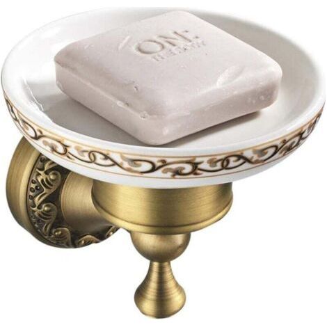 Bronze Brass Soap Dish with Wall Mounting, Antique Style, Ideal for Bathroom (1/4)