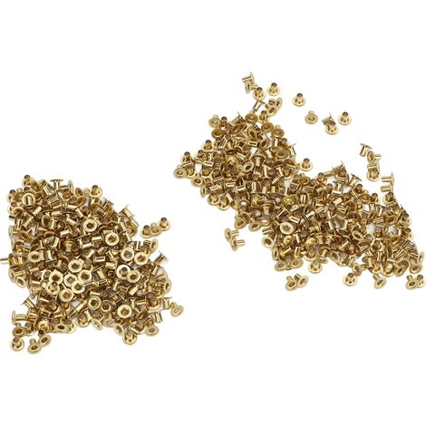 500 rivets creux en cuivre, 65 surfaces lisses, faciles à installer, pour vêtements et loisirs créatifs (2,3 x 4 x 5 mm). (1/5)