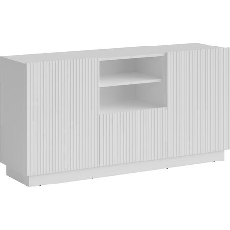Cómoda Lingua, Blanco, Con cajones y puertas, Número de cajones: 0, 78x150x42cm