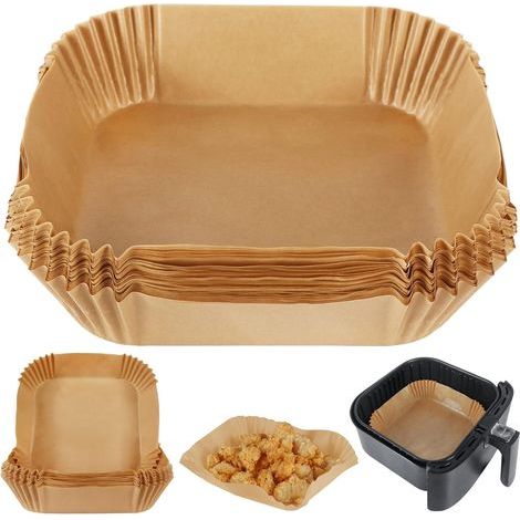 Essuie-tout spéciaux pour friteuse à air. 50 essuie-tout carrés jetables. résistants à l'huile. adaptés aux friteuses à air. (1/5)