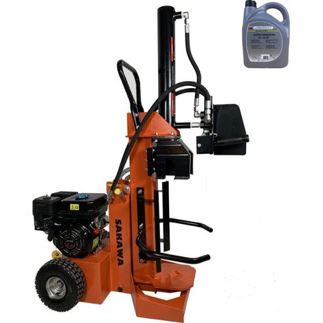 Sakawa – Fendeur de bûches électrique 15T – Longueur max 52 cm – Diamètre 5 à 35 cm – Moteur 4 temps 6,5 ch – Huile hydraulique incluse 5L