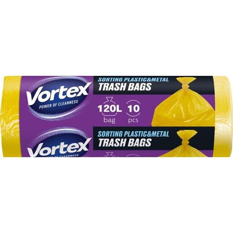 VORTEX SORTIERUNG Müllbeutel LDPE gelb 120L 10 Stk Müllbeutel