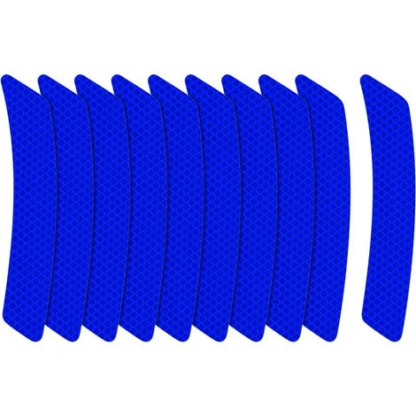 10 Adesivi Riflettenti - Strisce Adesive Riflettenti ad Alta Visibilità, Impermeabili, per la Sicurezza di Auto, Moto, Biciclette, Rimorchi e Caschi (Blu) (1/5)