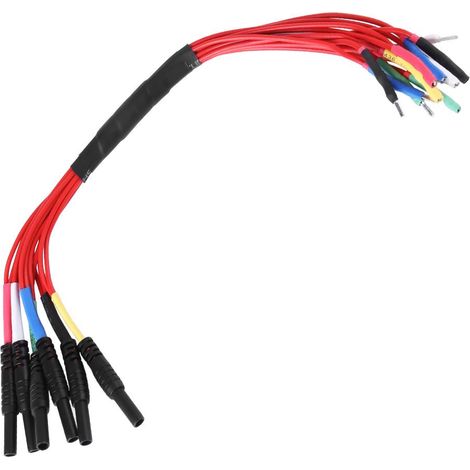 Jeu de 6 fils multifonction HT306 pour diagnostic automobile (connexion 2.3mm, rouge) - Compatible avec oscilloscopes (via HT30A)