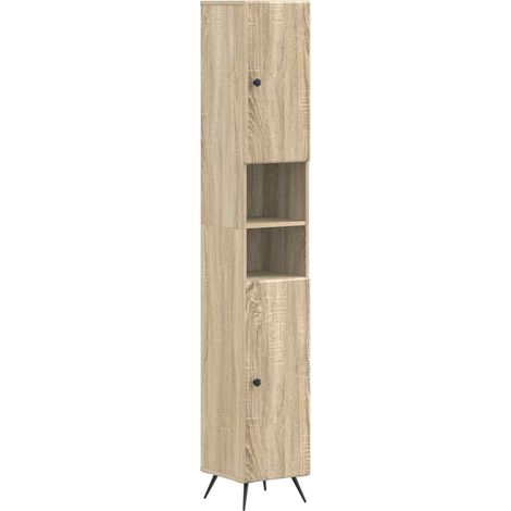 Bathroom Cabinet with Open Shelf BREDA Sonoma Oak vidaXL (1/5)