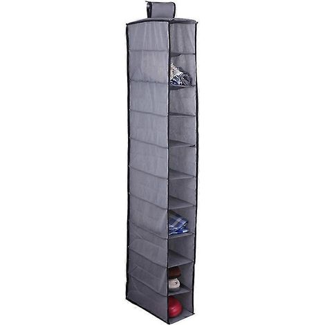 Filiyano – organisateur de chaussures gris – Sac de rangement pliable à 10 poches pour étagère de penderie suspendue, organisateur de chaussures gris (1/2)
