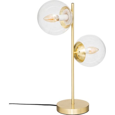 Goldene Tischlampe Kugeln COL, H. 48 cm
