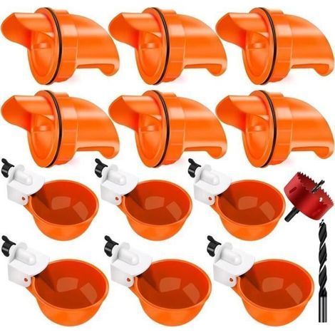 6 Piece Chicken Feeder and 6 Piece Chicken Waterer DIY, Automatic Chicken Feeder, Poultry Waterer Kit with Hole Saw (1/3)