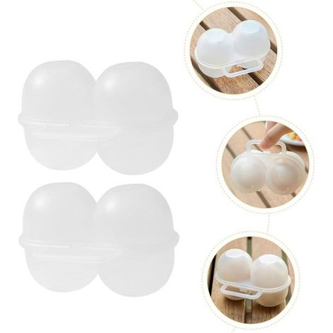 Juego de 2 hueveras, Diseño resistente a golpes y presión, Caja de plástico para almacenar huevos, la cocina, Transparente, 2 compartimentos (1/5)