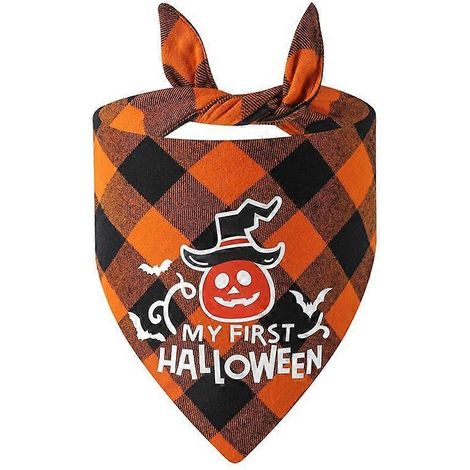 Bandana pour chien d'Halloween, bandana pour chiot, foulard triangulaire, accessoires de fête, style 1 (1/5)