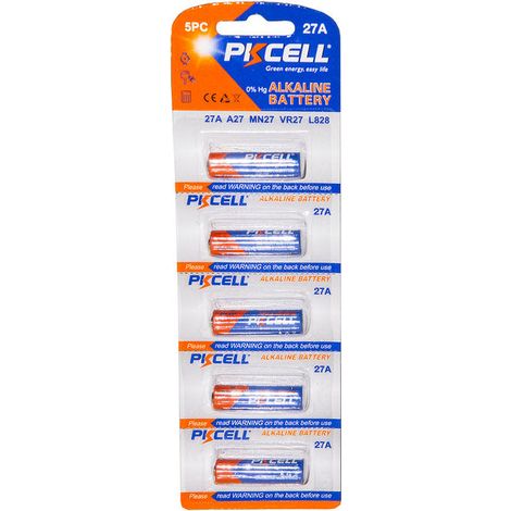 Pkcell pila alcalina 27a 12 volt confezione 5 pz