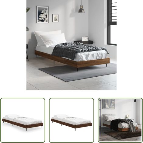 vidaXL Cadre de lit bois -  Cadre de lit sans matelas chêne marron 75x190cm bois ingénierie (1/5)