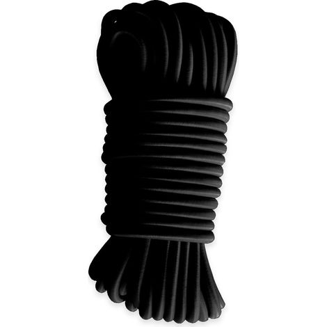 Elastisches Gummiseil Schwarz 50 Meter - Qualität PRO TECPLAST 9SW - Spannseil für Planen mit einem Durchmesser von 9 mm