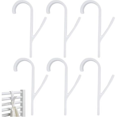 Crochet Radiateur Seche Serviette 4 Pcs Crochet pour Radiateurs Plastique,Crochet Serviette Salle De Bain,Porte Serviettes,pour Tous Les Radiateurs Standards(Blanc) (1/4)