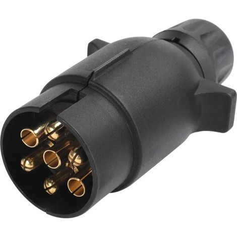 CSPARKV Prise remorque 7 Broches Male Court, Compact fiche Adaptateur d'attelage remorque Voiture 7 pôles connecteur pour Remorques de Voiture, caravanes, Porte-vélos, véhicules agricoles (1/5)