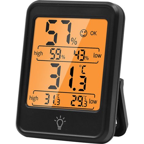 Thermomètre-hygromètre digital pro, mesure électronique de température et d'humidité, affichage LCD, usage intérieur/extérieur (1/2)