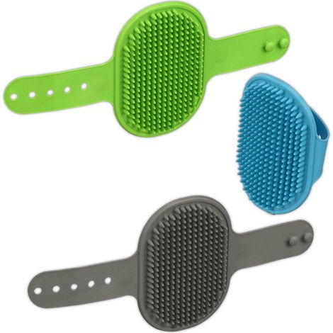 Juego de 3 cepillos de masaje para perros y gatos