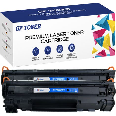 2x Tóner para impresora HP 83A CF283A GP-HCF283A x2 (1/4)