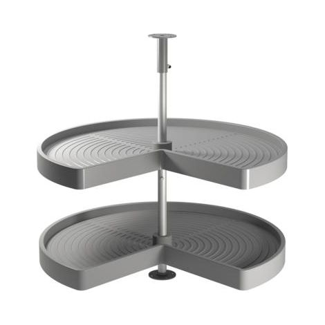 Emuca Juego de bandejas giratorias Shelvo 3/4, para módulo 800mm, Plástico y Aluminio, Gris -