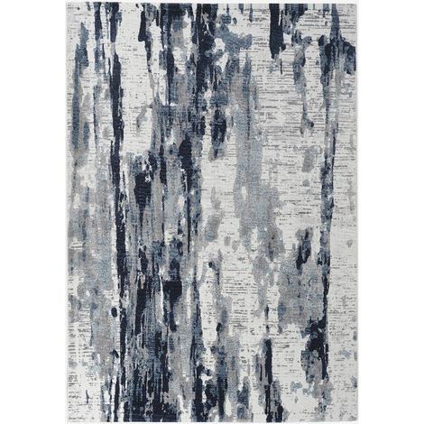 Tappeto moderno design per soggiorno con effetto 3D Double BLU009