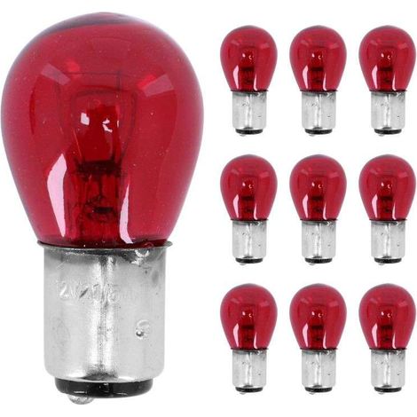 10x lampadine 12 V 21/5 W BAY15D rosso moto motorino scooter auto luce stop posizione posteriore lampada faro