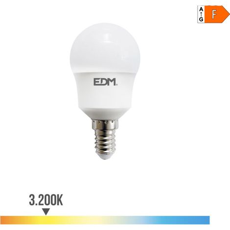 Bombilla LED EDM Esférica E14 8,5W 880lm 3000K Luz Cálida Ø4,5x8,8cm (1/3)