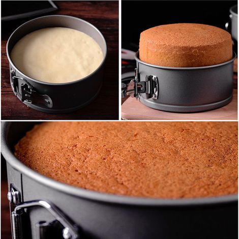 Molde redondo para tartas con base desmontable de 11, 18 y 24 cm, antiadherente, ideal para tartas de queso. (1/5)